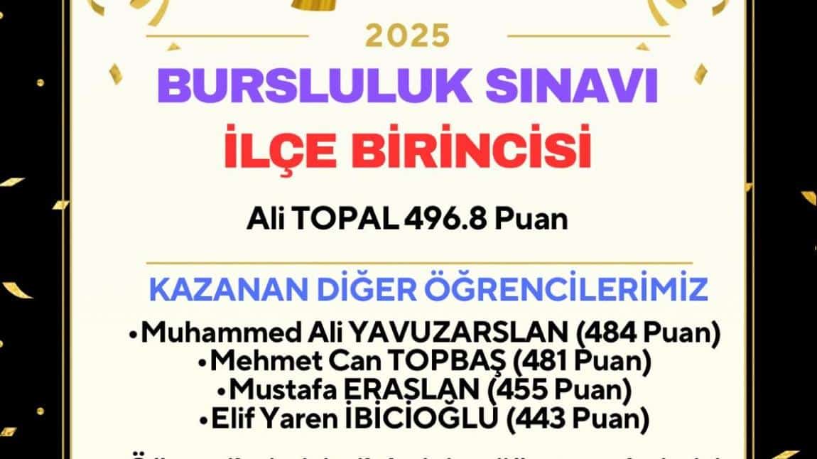  2025 YILI BURSLULUK KAZANAN ÖĞRENCİLERİMİZ